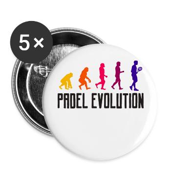 Padelspiel Padel Evolution Spieler Sportart Spruch - Buttons klein 25 mm (5er Pack) - Weiß - Vorne