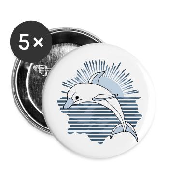 Dolphin - Buttons small 1''/25 mm (5-pack) - white - Front