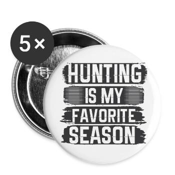Jagen Jagdspruch & Jäger Geschenkidee - Buttons klein 25 mm (5er Pack) - Weiß - Vorne
