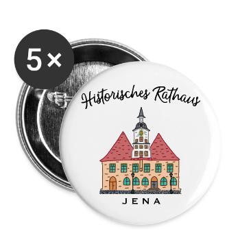 Jena, Historisches Rathaus,Thüringen - Buttons klein 25 mm (5er Pack) - Weiß - Vorne