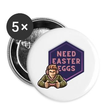 Need Easter Eggs - Buttons small 1''/25 mm (5-pack) - white - Front