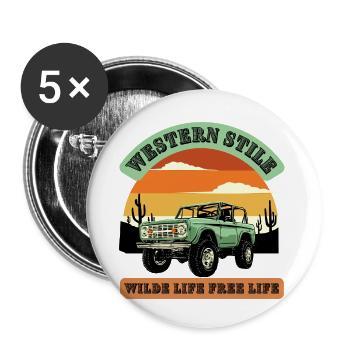 Car wild atmosphere - Buttons small 1''/25 mm (5-pack) - white - Front