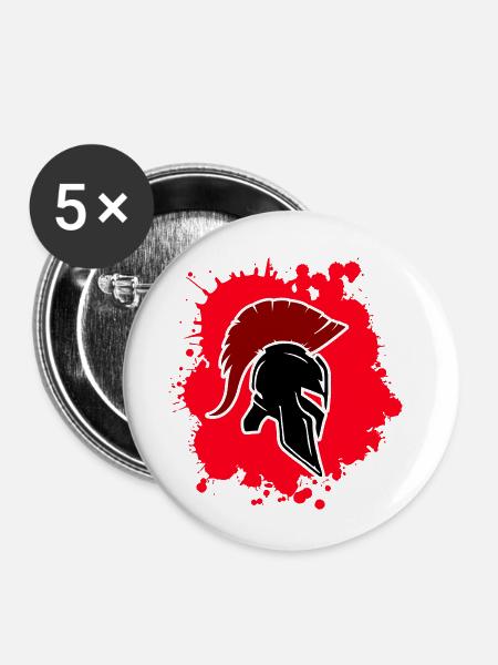 sparta blood - Buttons klein 25 mm (5er Pack) - Weiß
