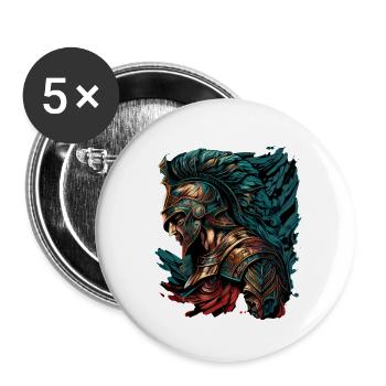 Spartan warrior - Buttons small 1''/25 mm (5-pack) - white - Front