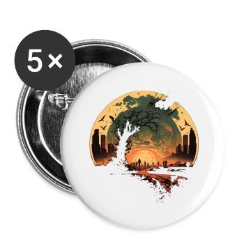 Ende der Welt - Buttons klein 25 mm (5er Pack) - Weiß - Vorne