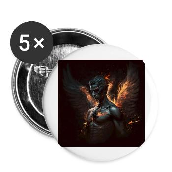 Fiery demonic angel - Buttons small 1''/25 mm (5-pack) - white - Front