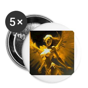 Belle femme ange - Lot de 5 petits badges (25 mm) - blanc - Devant