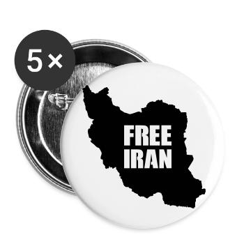 Iran Free - Buttons small 1''/25 mm (5-pack) - white - Front