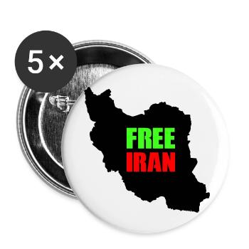 iran free - Buttons klein 25 mm (5er Pack) - Weiß - Vorne