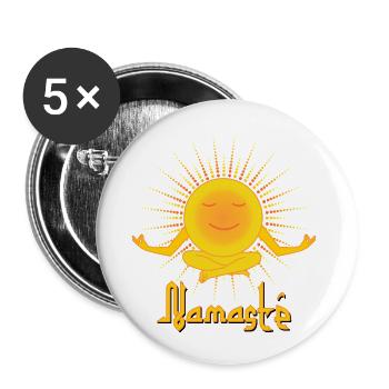 Namasté - méditant cher soleil - Lot de 5 petits badges (25 mm) - blanc - Devant