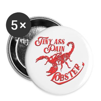 Scorpion Tiny Ass Schmerz Hummer Distressed - Buttons klein 25 mm (5er Pack) - Weiß - Vorne