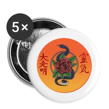 Oeil de serpent - Lot de 5 petits badges (25 mm) - blanc - Devant