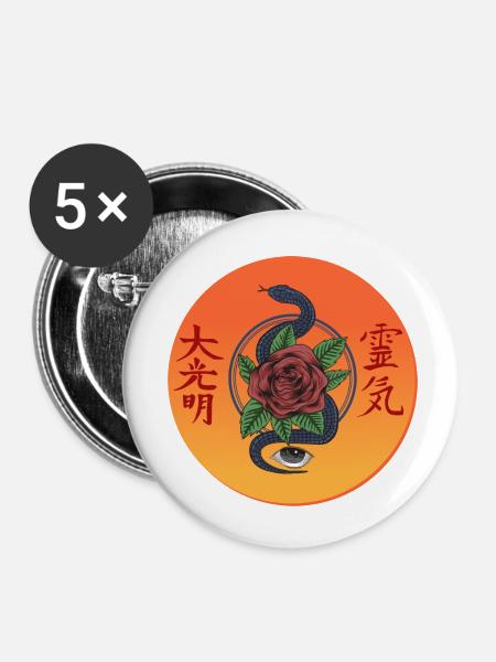 Snake Eye - Buttons klein 25 mm (5er Pack) - Weiß