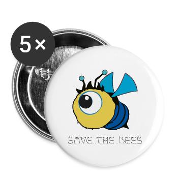 Rettet die Bienen - Buttons klein 25 mm (5er Pack) - Weiß - Vorne