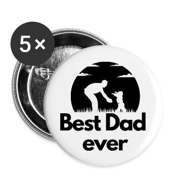 Best Dad ever - Buttons small 1''/25 mm (5-pack) - white - Front