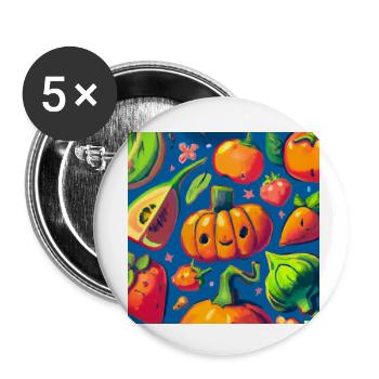 Fruits and vegetables - Buttons klein 25 mm (5er Pack) - Weiß - Vorne