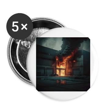 Großbrand im Lager.... - Buttons klein 25 mm (5er Pack) - Weiß - Vorne