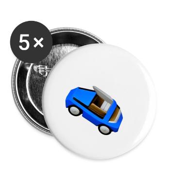 Car Car Vehicle Blue - Buttons small 1''/25 mm (5-pack) - white - Front