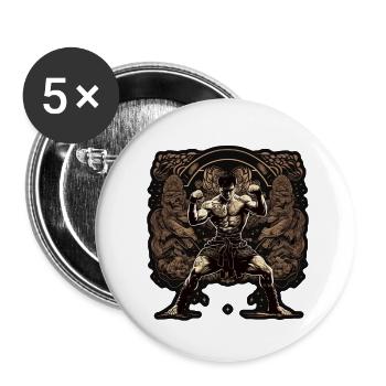 Fighter - Buttons small 1''/25 mm (5-pack) - white - Front