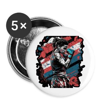 Fighter - Buttons small 1''/25 mm (5-pack) - white - Front