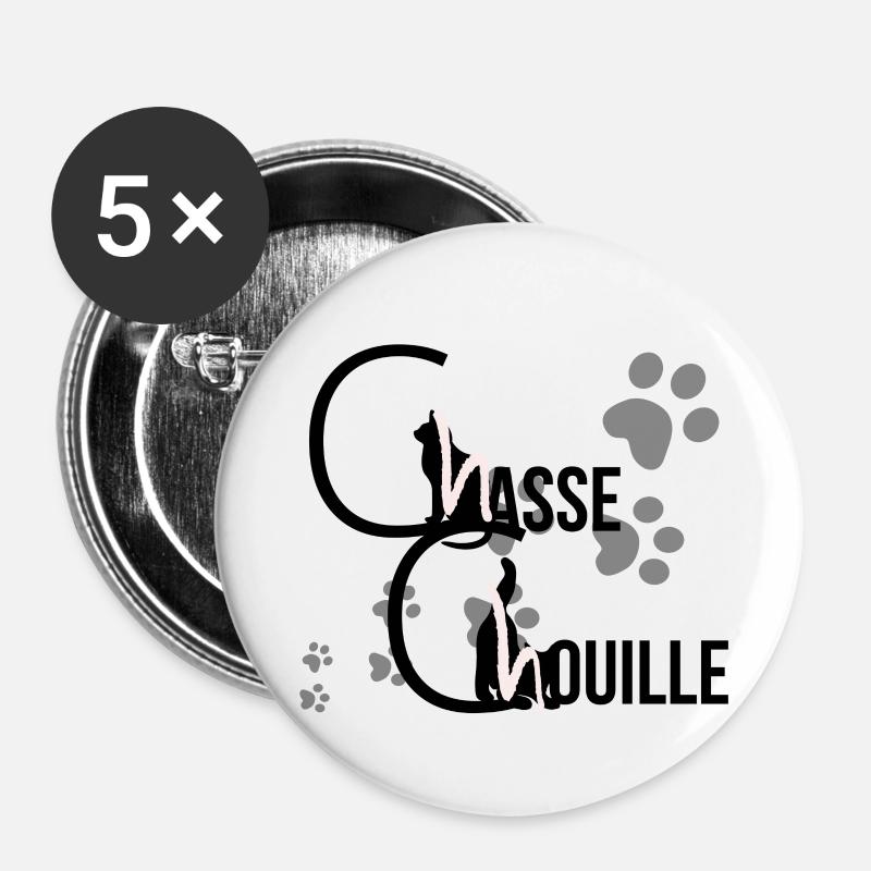 Hunting chouille - Buttons small 1''/25 mm (5-pack) - white