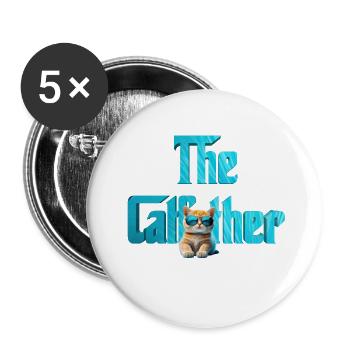 Der Katzenvater - Buttons klein 25 mm (5er Pack) - Weiß - Vorne