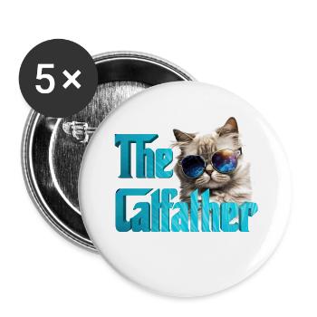 Der Katzenvater - Buttons klein 25 mm (5er Pack) - Weiß - Vorne