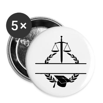 Juge avocat 45 - Lot de 5 petits badges (25 mm) - blanc - Devant