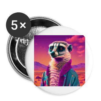 ERDMÄNNCHEN VAPORWAVE, moderne Kunst Neon Farben - Buttons klein 25 mm (5er Pack) - Weiß - Vorne