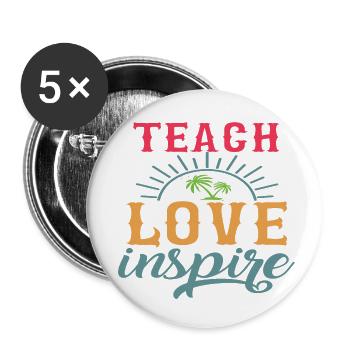 Teachers love Inspire - Buttons small 1''/25 mm (5-pack) - white - Front