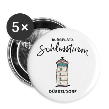 Schlossturm Düsseldorf, iconic landmark - Buttons small 1''/25 mm (5-pack) - white - Front