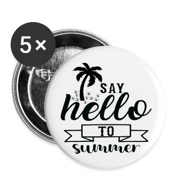 Say Hello to Summer - Buttons klein 25 mm (5er Pack) - Weiß - Vorne