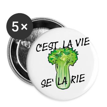 C’est la vie - Se' la rie - Sellerie Gemüse Lustig - Buttons klein 25 mm (5er Pack) - Weiß - Vorne