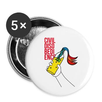 Civil Disobedience - Buttons small 1''/25 mm (5-pack) - white - Front