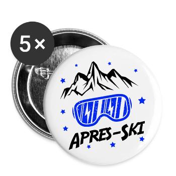 apres ski - Buttons klein 25 mm (5er Pack) - Weiß - Vorne