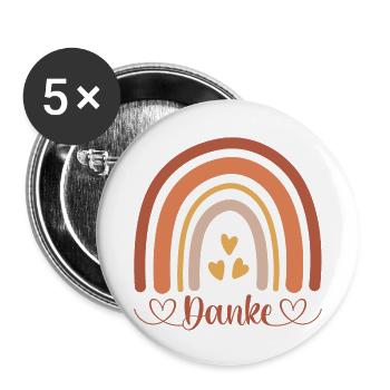 Danke  - Buttons klein 25 mm (5er Pack) - Weiß - Vorne