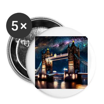 Tower Bridge London Nachts - Buttons klein 25 mm (5er Pack) - Weiß - Vorne