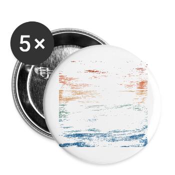 Retro Rainbow Distressed Brushstrokes - Buttons small 1''/25 mm (5-pack) - white - Front