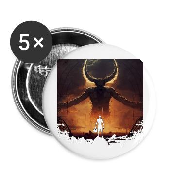 Basketball Demons - Buttons small 1''/25 mm (5-pack) - white - Front