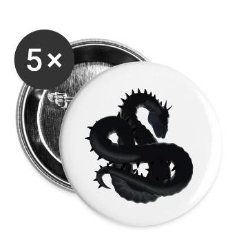 Dragon - Lot de 5 petits badges (25 mm) - blanc - Devant