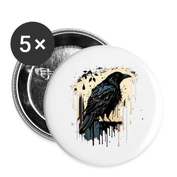 The Crow - Buttons small 1''/25 mm (5-pack) - white - Front