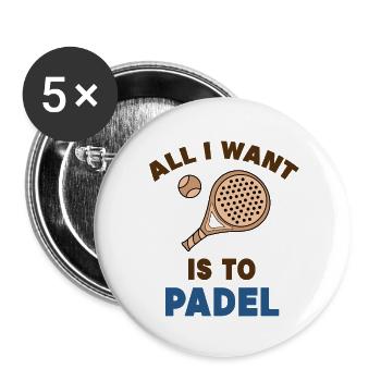 Padel Game Balls Padel Racket Serve Player - Buttons small 1''/25 mm (5-pack) - white - Front