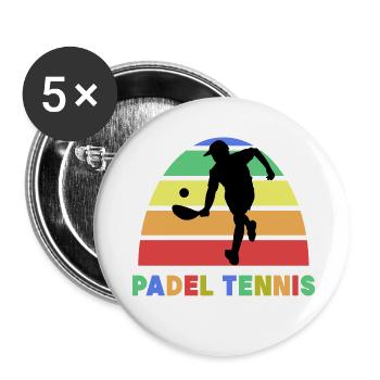 Padel-Tennis Spruch Spieler Sportart Training Ball - Buttons klein 25 mm (5er Pack) - Weiß - Vorne