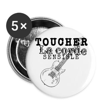 Touching the Guitar Heartstrings - Buttons small 1''/25 mm (5-pack) - white - Front