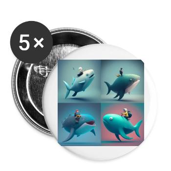 summer blue - Lot de 5 petits badges (25 mm) - blanc - Devant