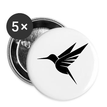 Tatouage de colibri flottant Balançoire tribale - Lot de 5 petits badges (25 mm) - blanc - Devant