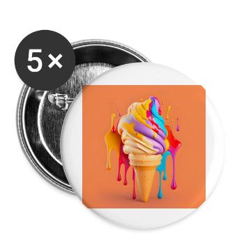 Eis mit Farbspritzern gegen - Buttons klein 25 mm (5er Pack) - Weiß - Vorne