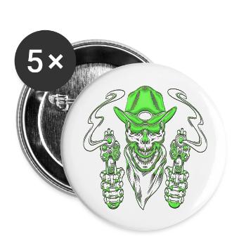 Cowboy Funny Cowboy Hat Wild Western Country - Buttons small 1''/25 mm (5-pack) - white - Front
