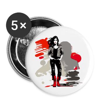 Der Biker - Buttons klein 25 mm (5er Pack) - Weiß - Vorne
