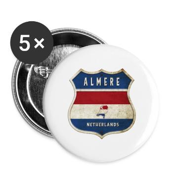 Almere Niederlande Wappen Design - Buttons klein 25 mm (5er Pack) - Weiß - Vorne
